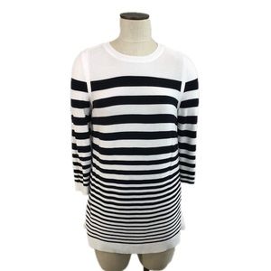 Talbots Sweater Lightweight Nautical Navy White Stripe Petite M EUC Long sleeve